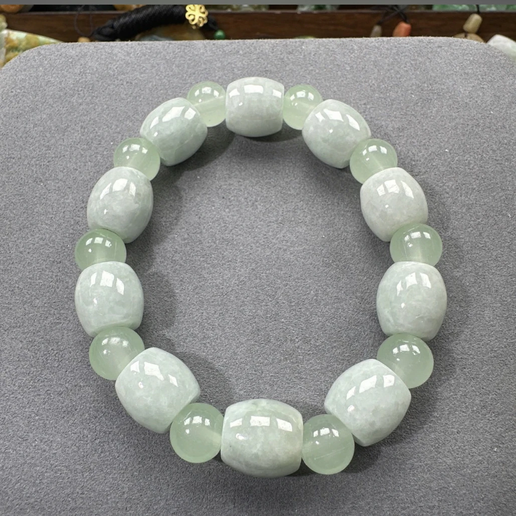 翡翠A货手串路路通种水好卡1.4大颗粒【超哥宠粉】