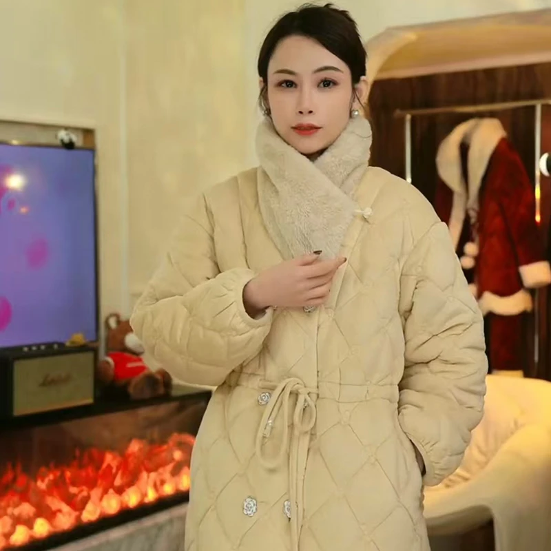 【白富美】2024新款三层夹棉衣女加厚保暖奢华家居服套装