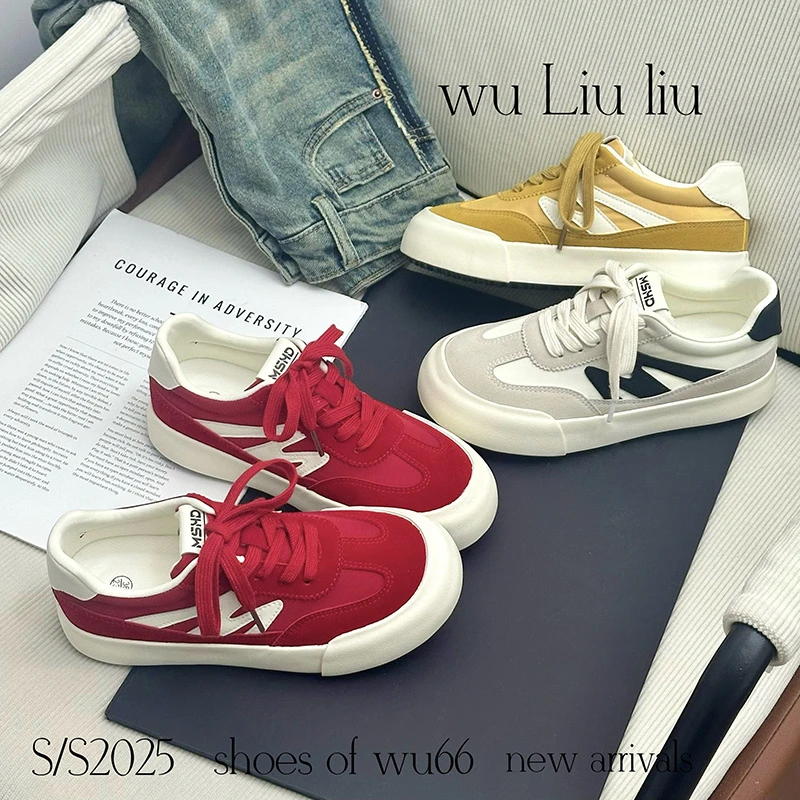 休闲鞋女鞋子百搭透气小白鞋2025新款小众时尚板鞋软底德训运动鞋