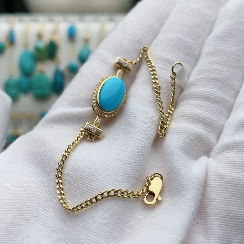 【闪购商品】绿松石原矿绿松石18K金镶嵌