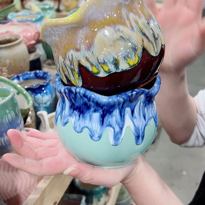 有孔，凑单福利满10元发货陶瓷多肉花盆！