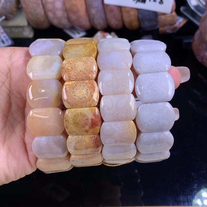 硅化珊瑚（珊瑚玉）未镶嵌吊坠(赠链)（13号）手排原200漏128一条可挑