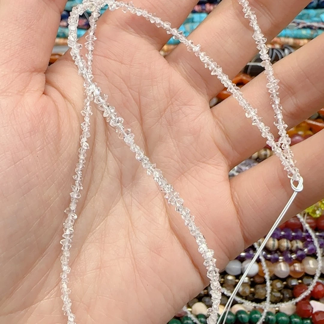 玛瑙/玉髓珠宝半成品未镶嵌天然闪灵钻一条约3+