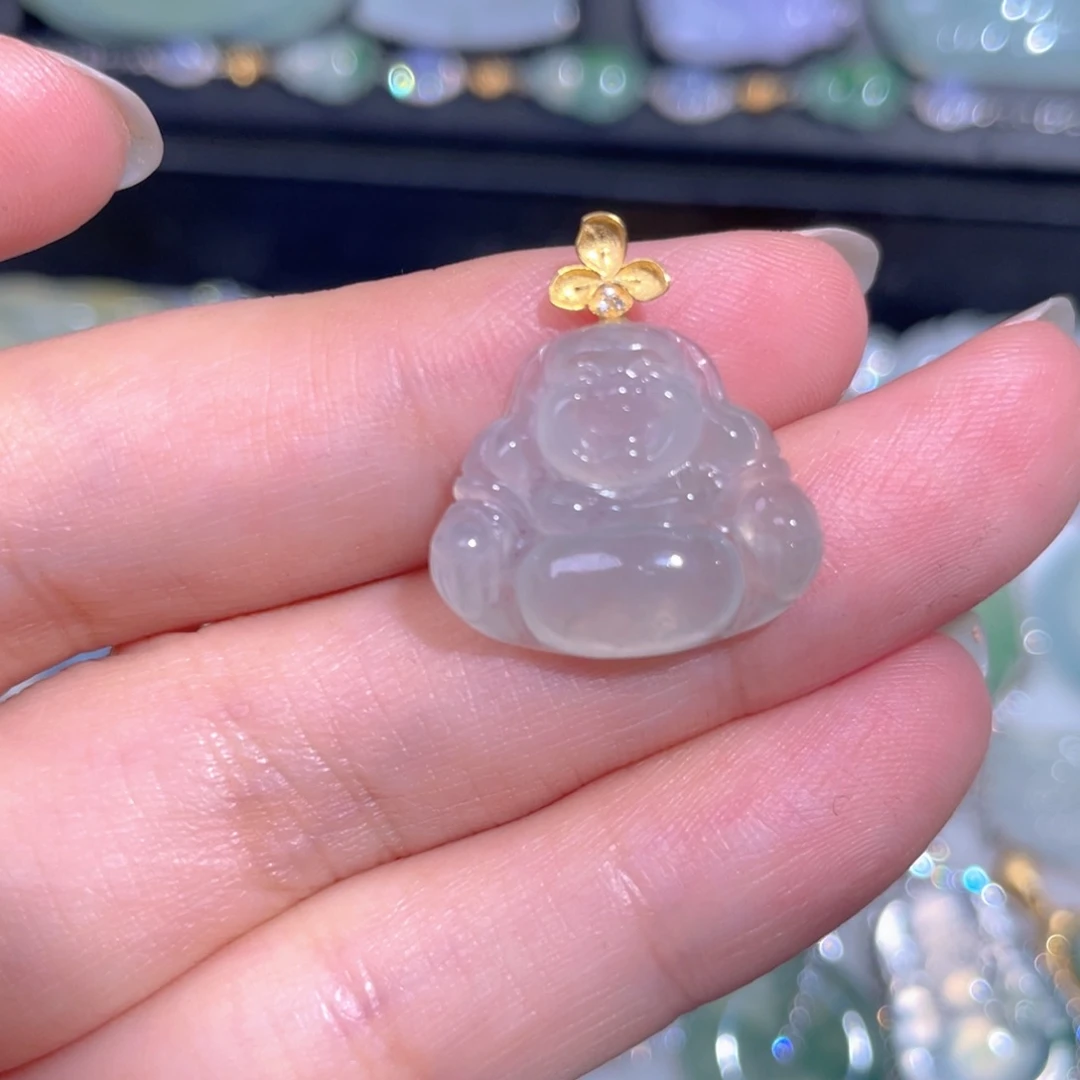 颈饰18K金镶嵌翡翠翡翠