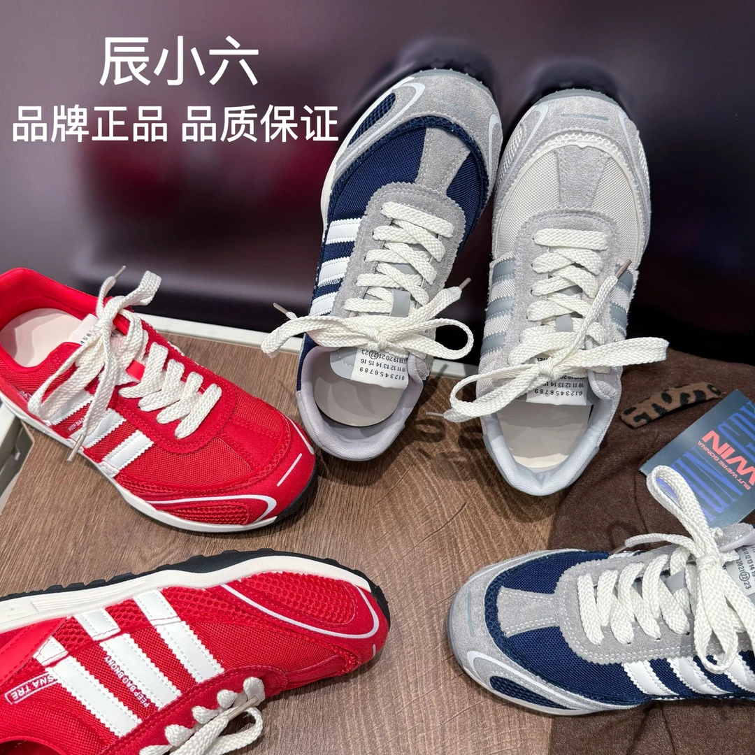 辰小六【赛车真皮德训鞋】夏季网面透气运动休闲鞋软底德训鞋