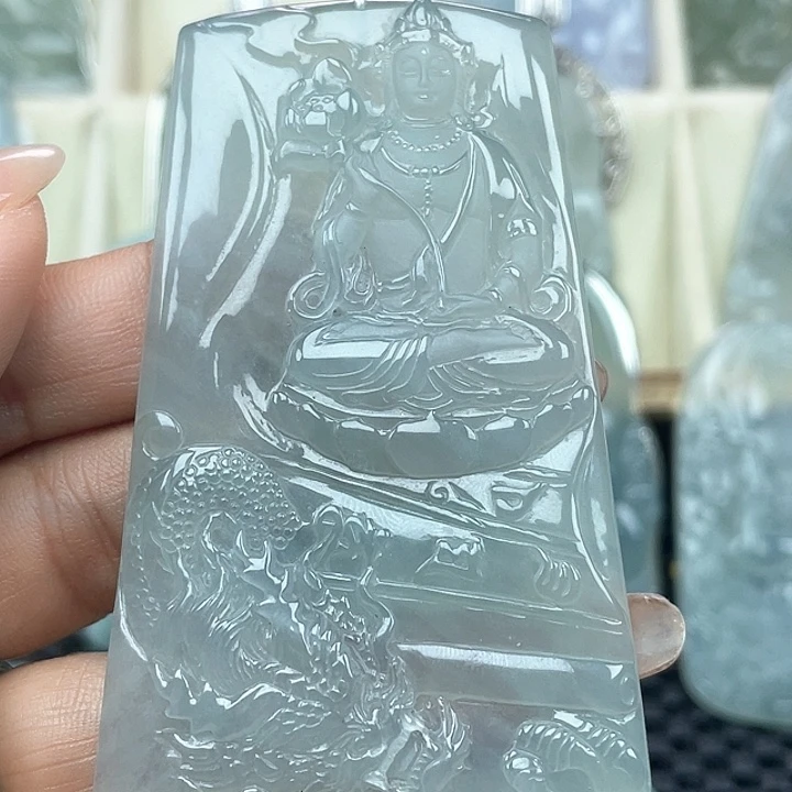 颈饰未镶嵌翡翠正***经天然缅甸翡翠A货，玉龙大势至
