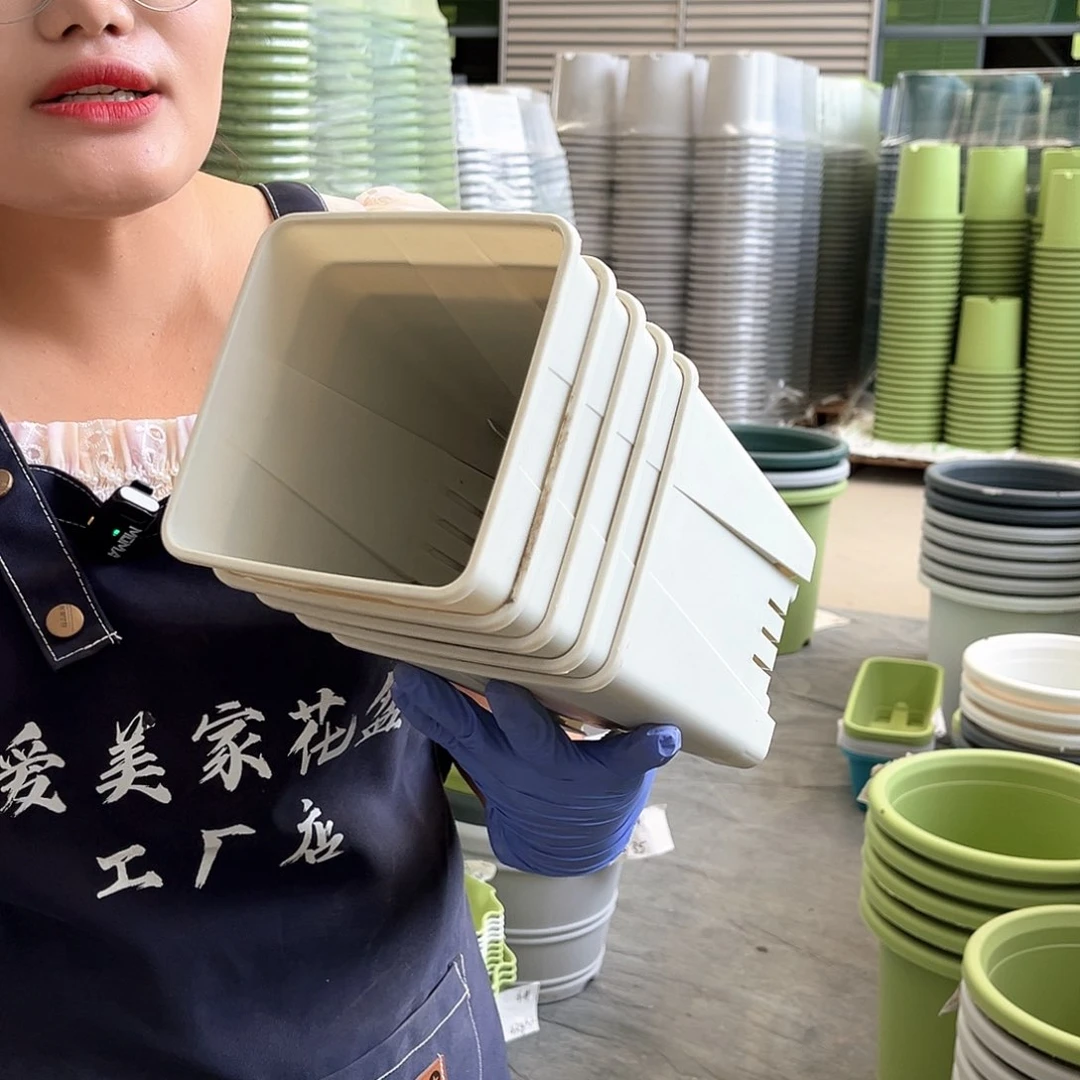 方盆140米白色5个无托