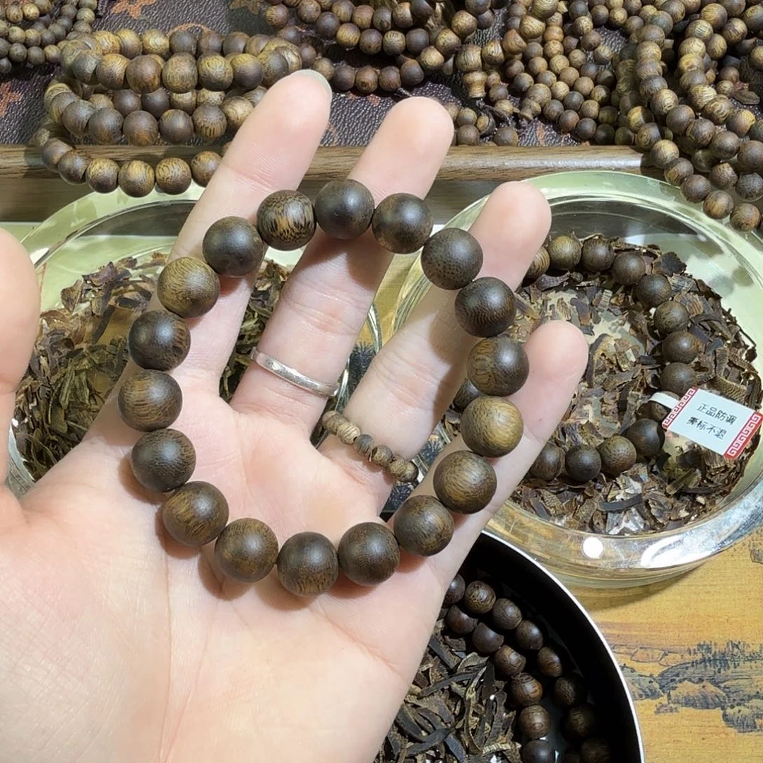 生***术沉香手串圆珠单圈1.2-17g