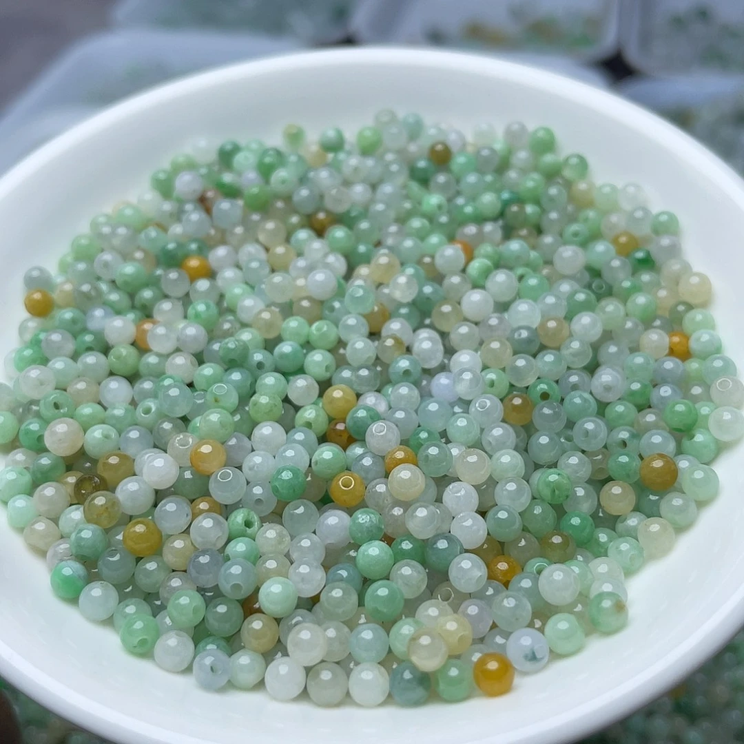 翡翠散珠卡3.5冰三彩100个