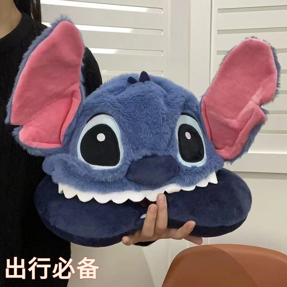 睡觉史迪u型枕连帽枕护午睡护颈枕头旅行飞机帽子午休摆件礼物