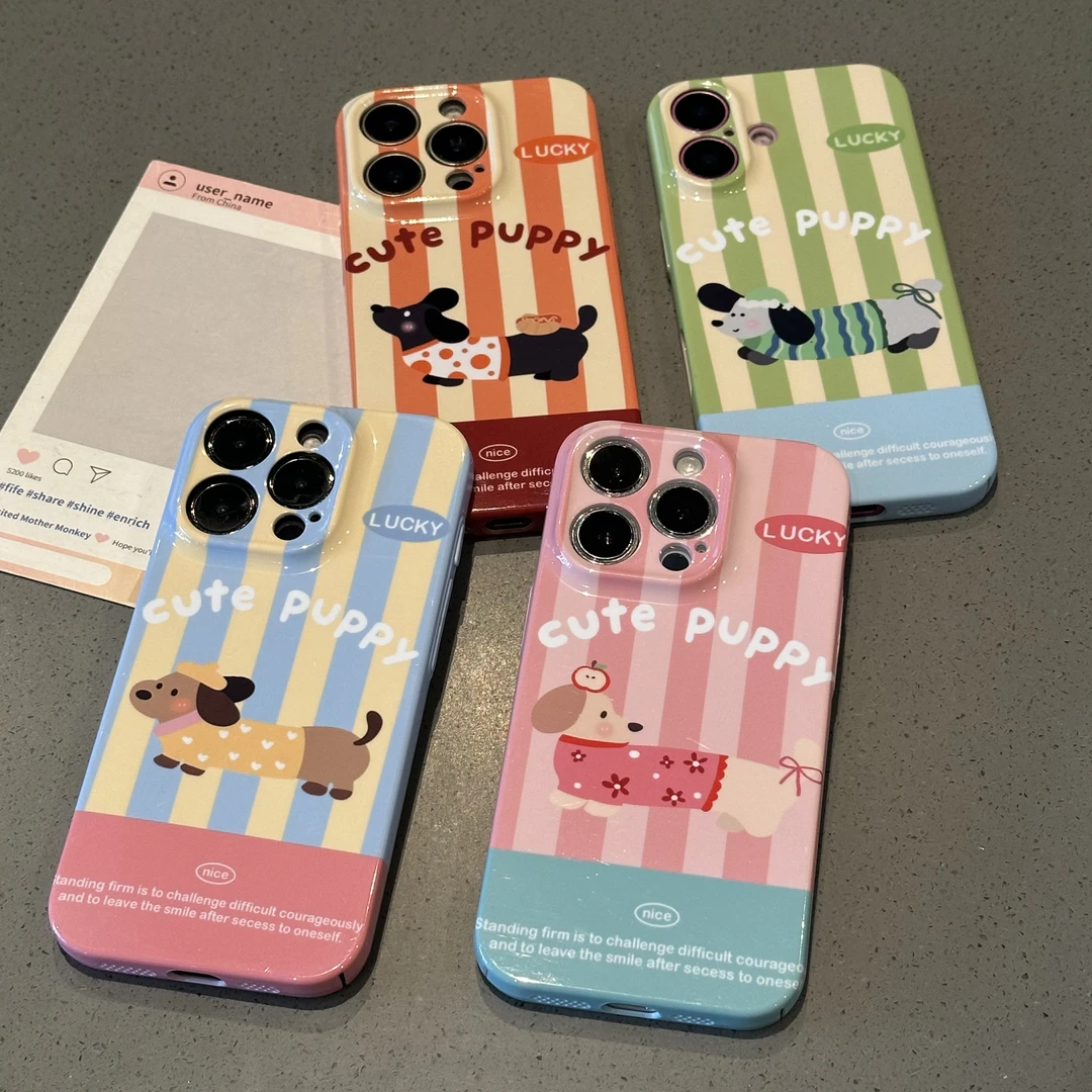BANCA可爱腊肠狗适用苹果16promax菲林手机壳华为vivo小米15oppo