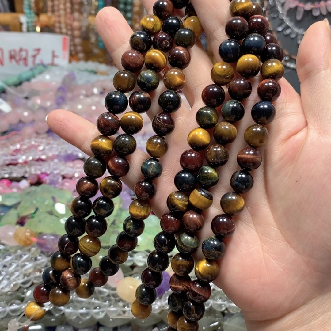 玛瑙/玉髓合金珠宝半成品彩虎一条卡10mm