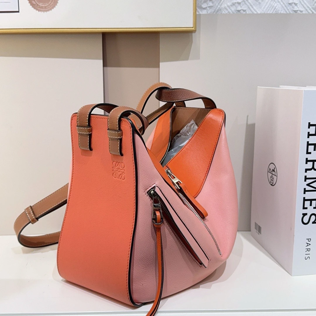 95新 LOEWE/罗意威 罗意威拼色手提单肩包吊床a7816