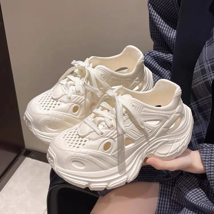 洞洞鞋老爹鞋女夏季时尚轻便透气厚底增高沙滩凉鞋外穿