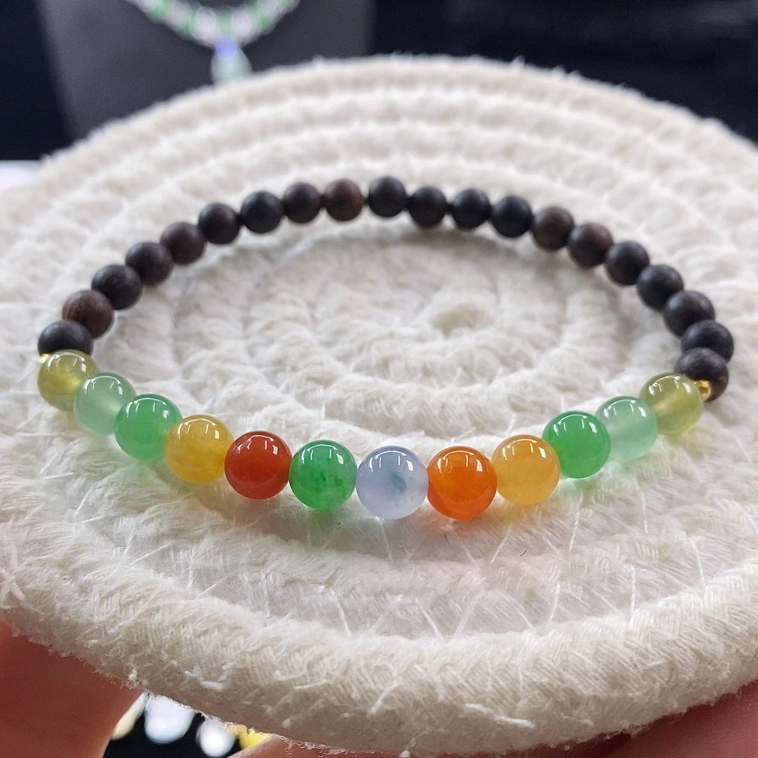 散珠翡翠浓彩手串