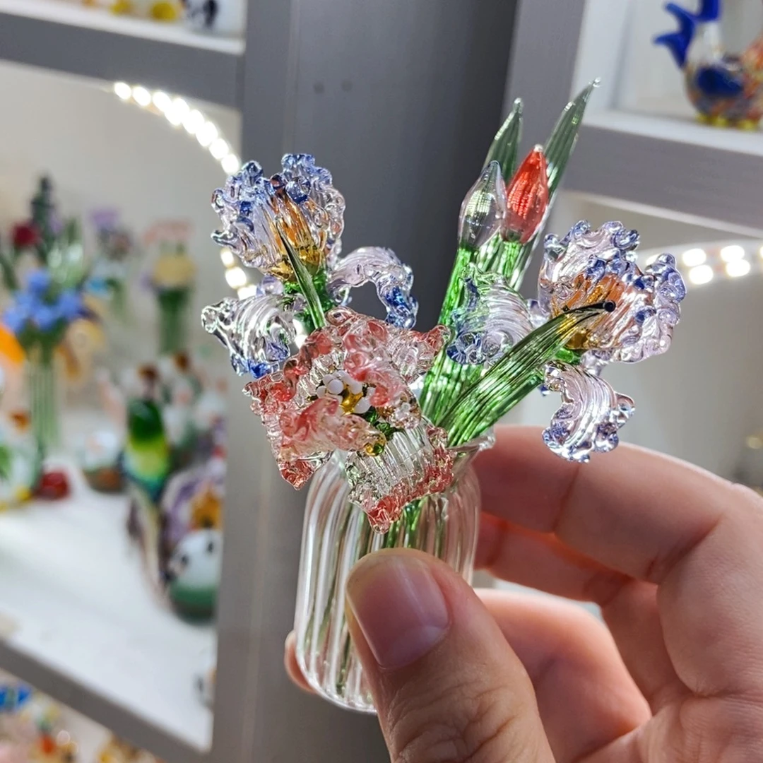 手工艺品琉璃鸢尾花
