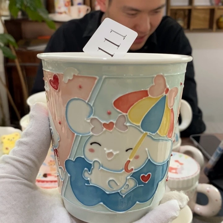 杯景德镇釉下彩手绘