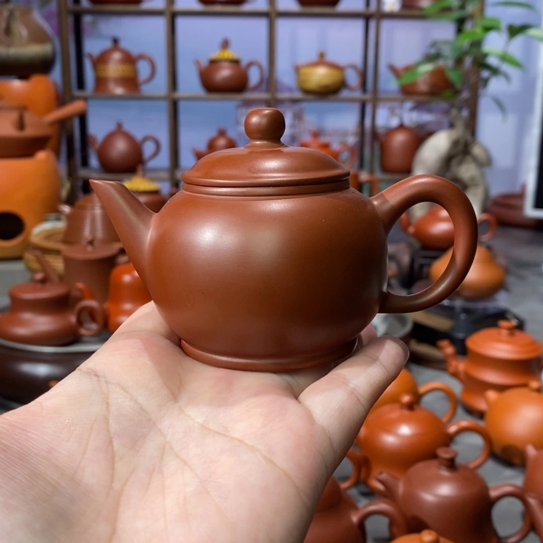 茶壶朱泥章淑煌朱泥水平壶105c