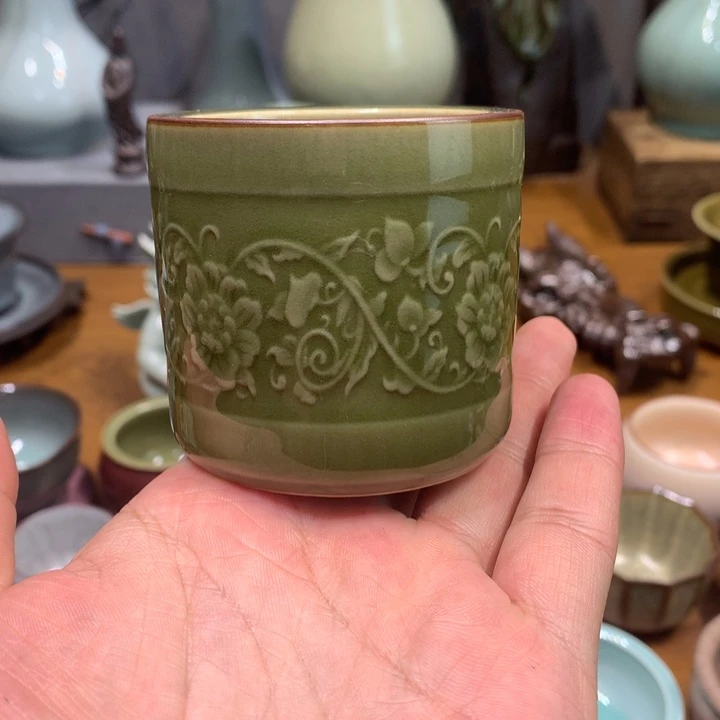 龙泉青瓷手工制作扳指杯