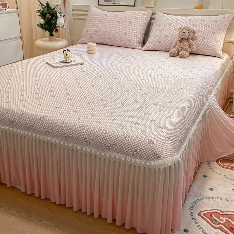 高档清凉冰豆豆凉席冰丝凉席床罩床裙款夏季可机洗空调席子柔软