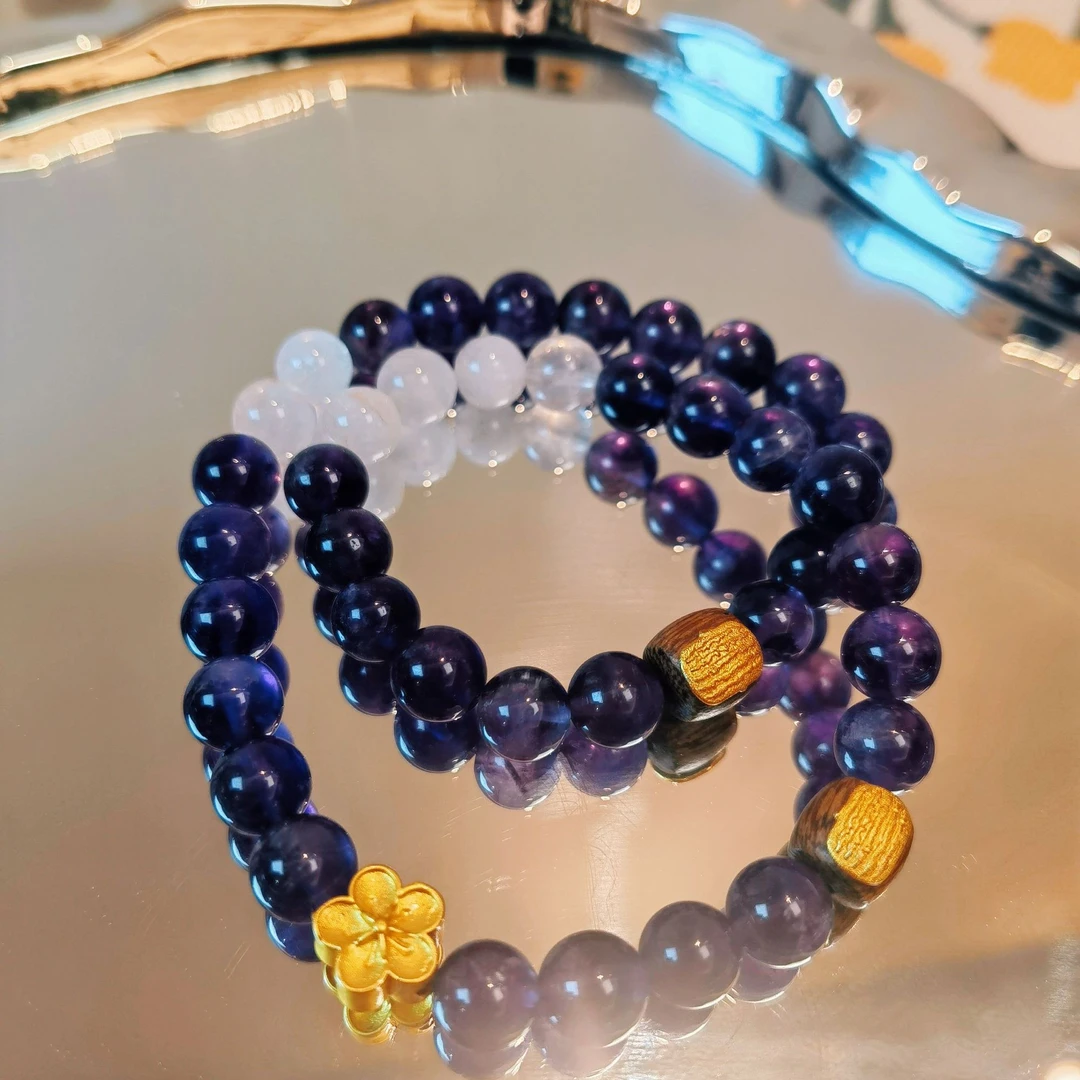 ~双生紫垣~10mm~兔毛~木珠