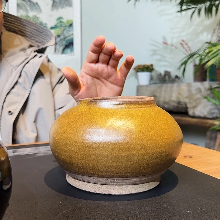 行**草磁州窑罐子罐子