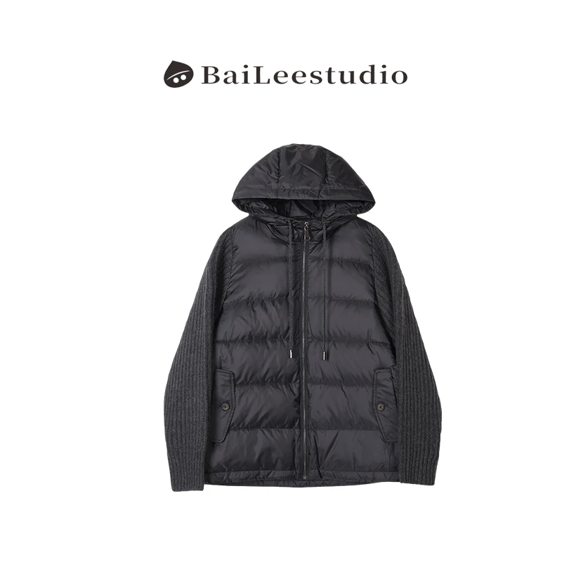 【柏栗良品】2025冬季新款~宽松型保暖连帽拼袖羽绒服女YR12