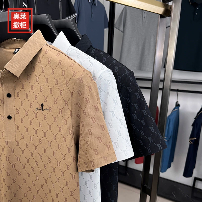 奥莱折扣2025年夏季新款印花半袖Polo衫男士短袖t恤帅气百搭小衫