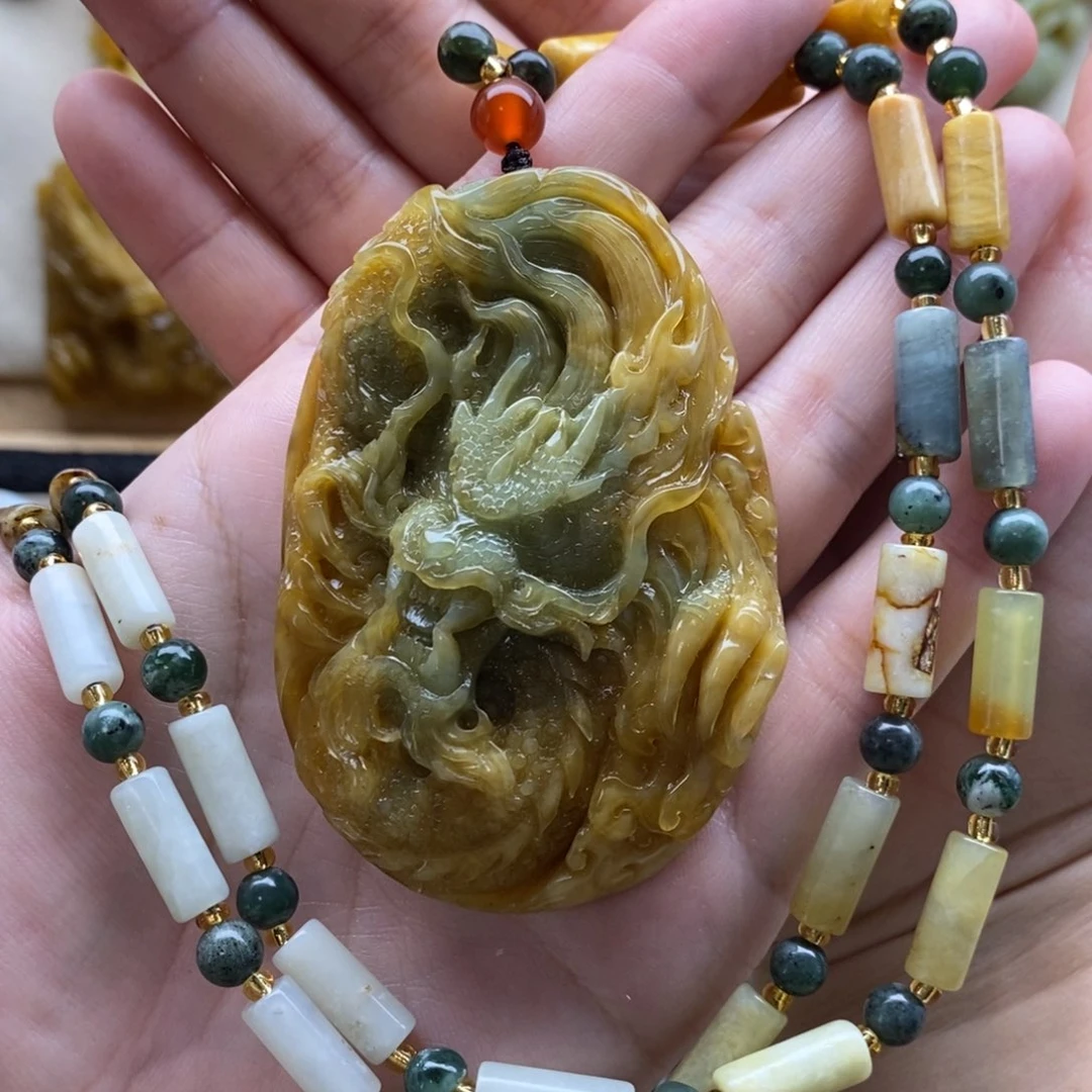 【闪购商品】岫玉颈饰未镶嵌用****3龙