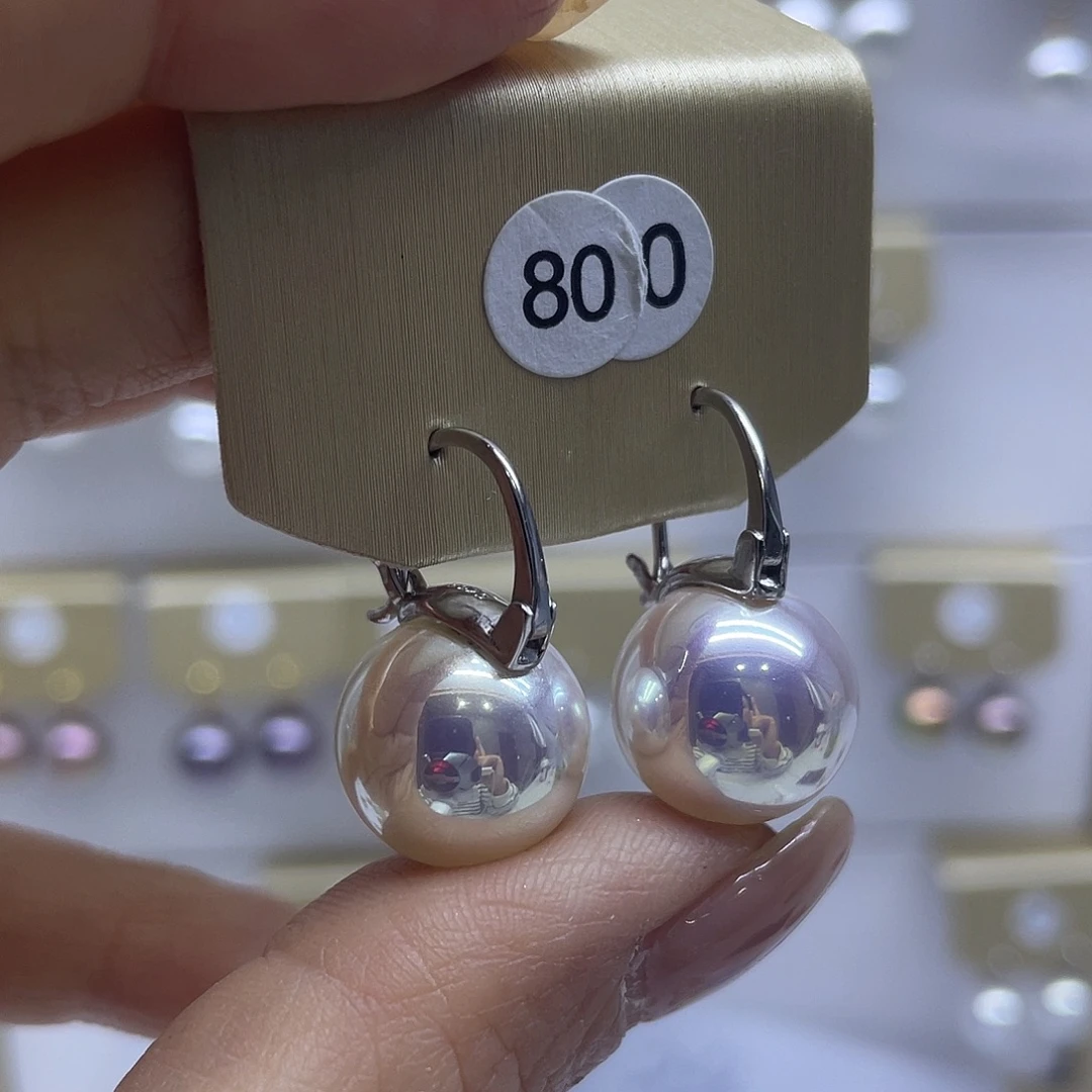 银S925镶嵌耳饰淡水珍珠