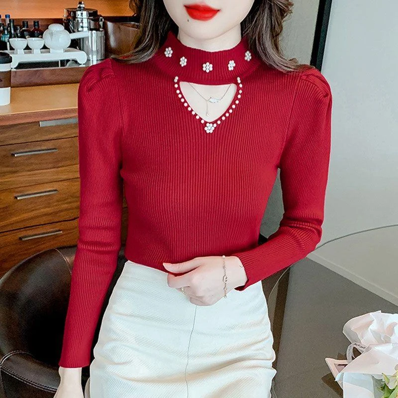 半高领针织衫女秋冬2025年新款时尚打底衫高级感内搭上衣毛衣洋气