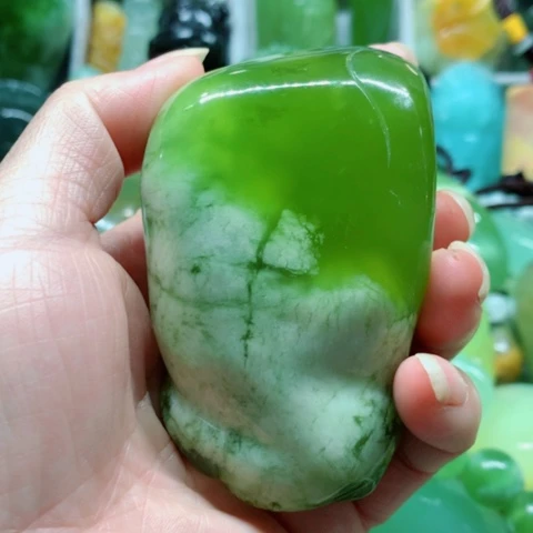 蛇纹石玉未镶嵌手把件