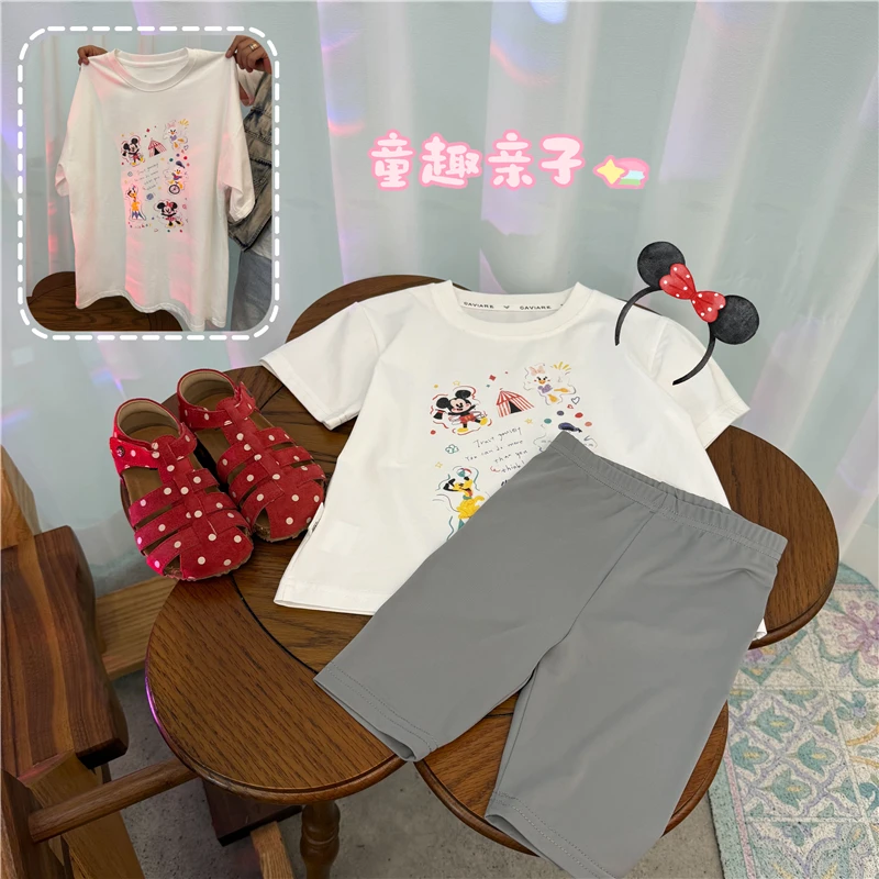 【亲子小老鼠T】X25254T卡通印花T鱼子酱品牌儿童女童服装