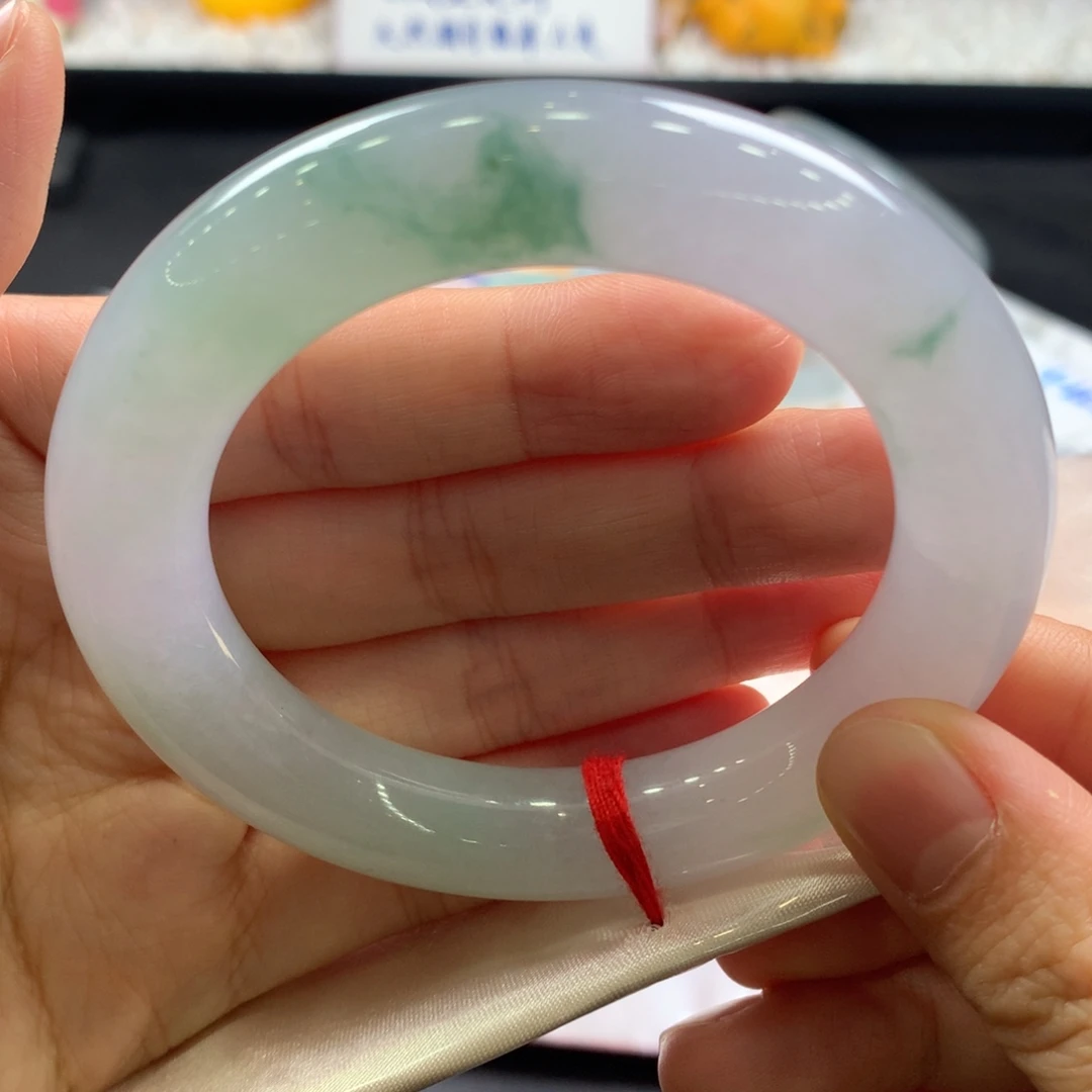 翡翠未镶嵌手镯24号胖圆