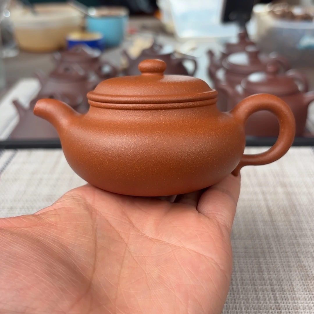 紫砂茶壶半手工红降坡仿古壶140cc
