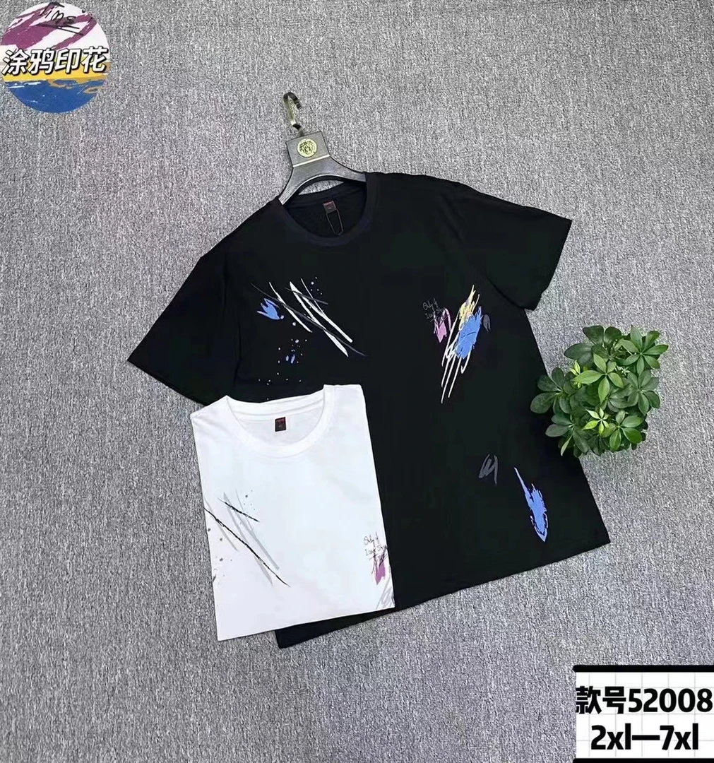 2008  男士加肥加大百搭时尚休闲圆领短袖