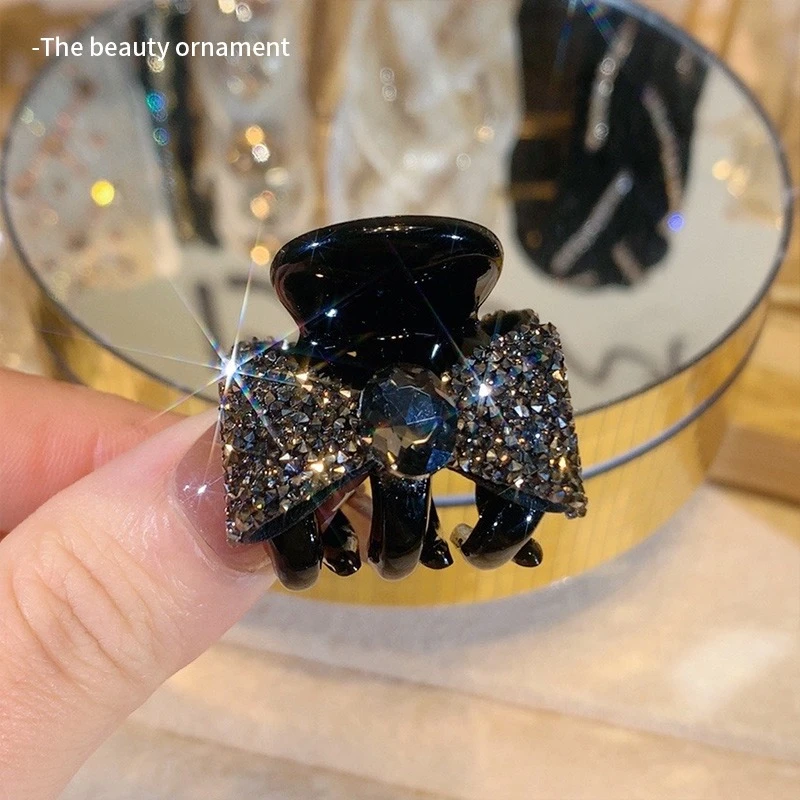 水钻南瓜高级感水钻蝴蝶结小抓夹侧边碎发刘海后脑勺高端发卡头饰