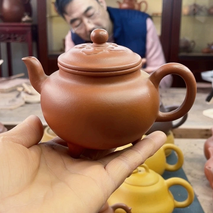 紫砂茶壶天*大彬如意黄龙朱泥