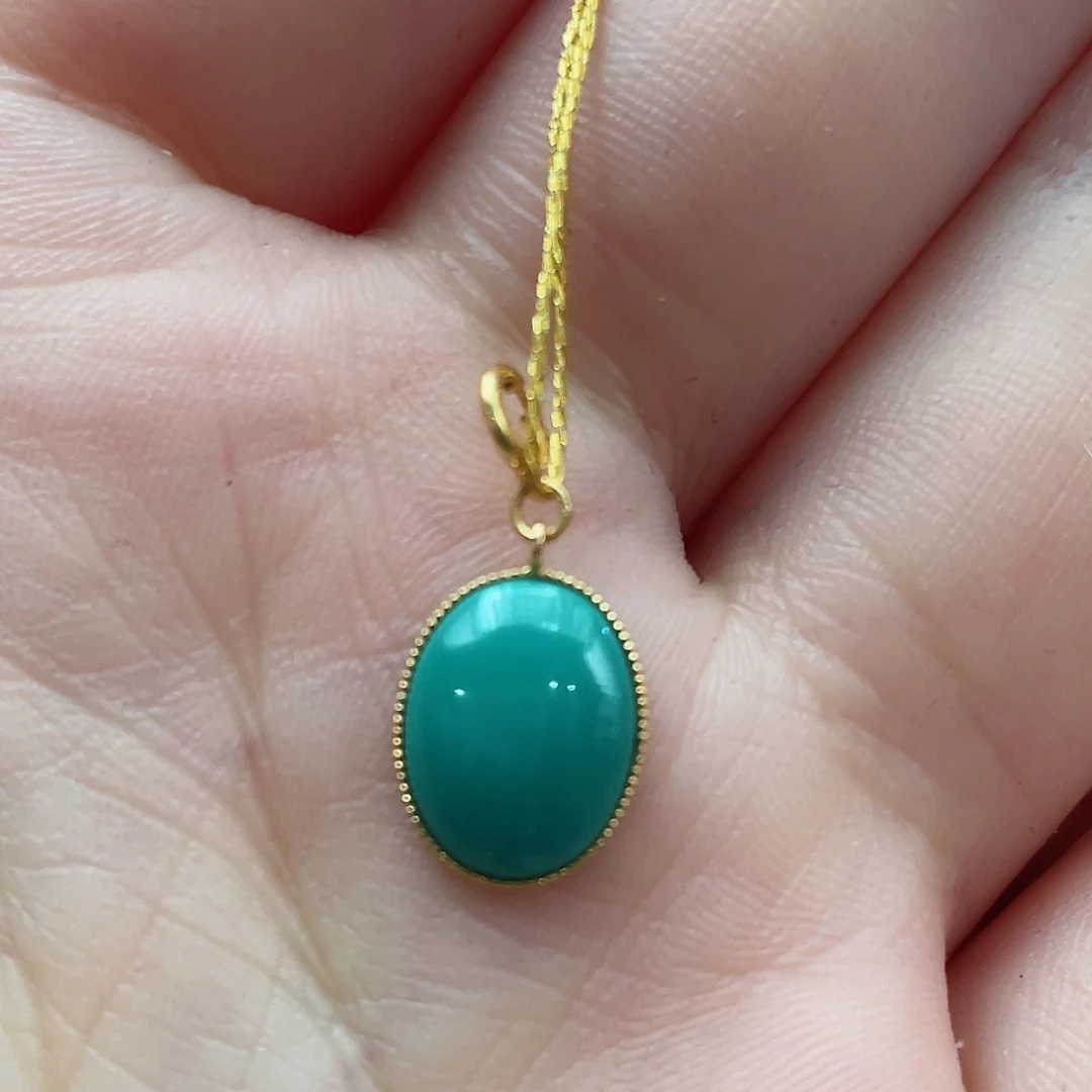 绿松石颈饰18K金镶嵌