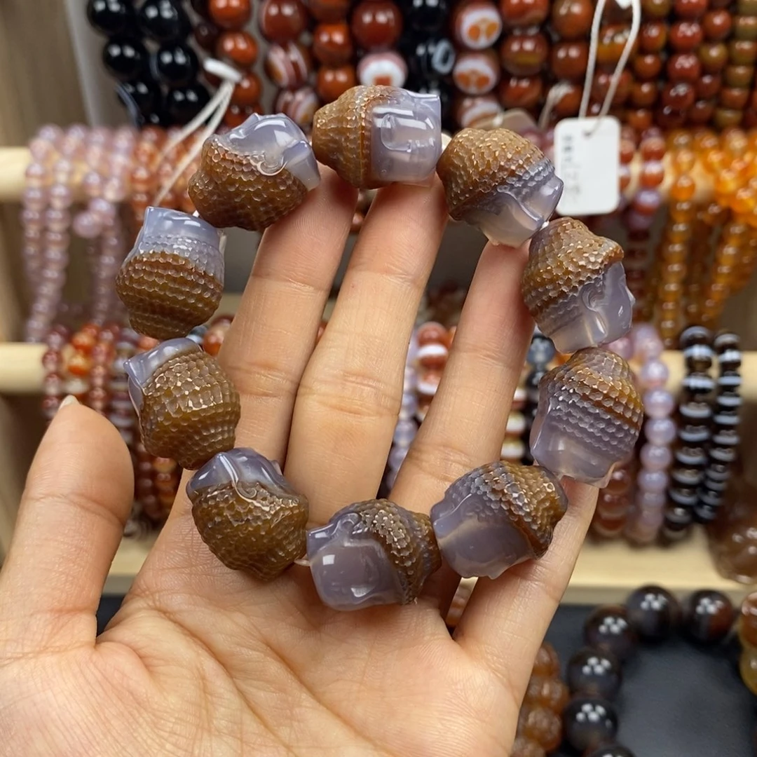 玛瑙/玉髓手串未镶嵌吉*