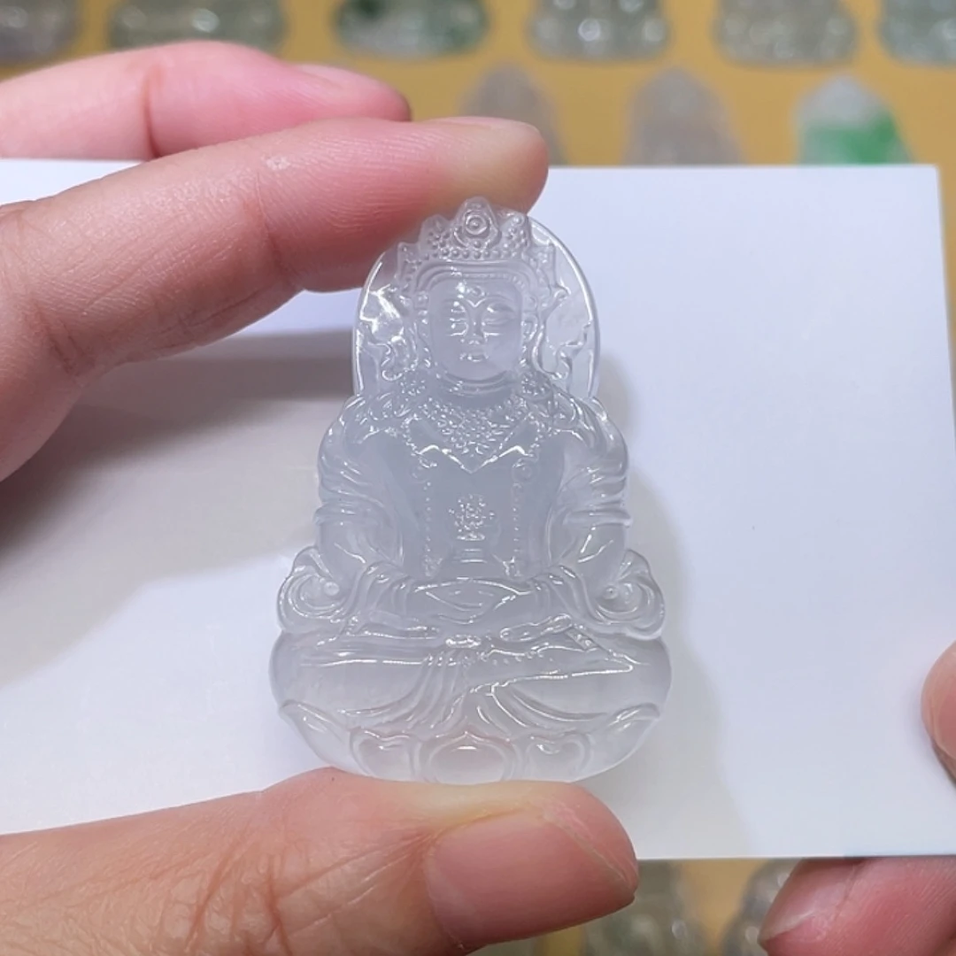 翡翠未镶嵌颈饰一刀切渡母观音