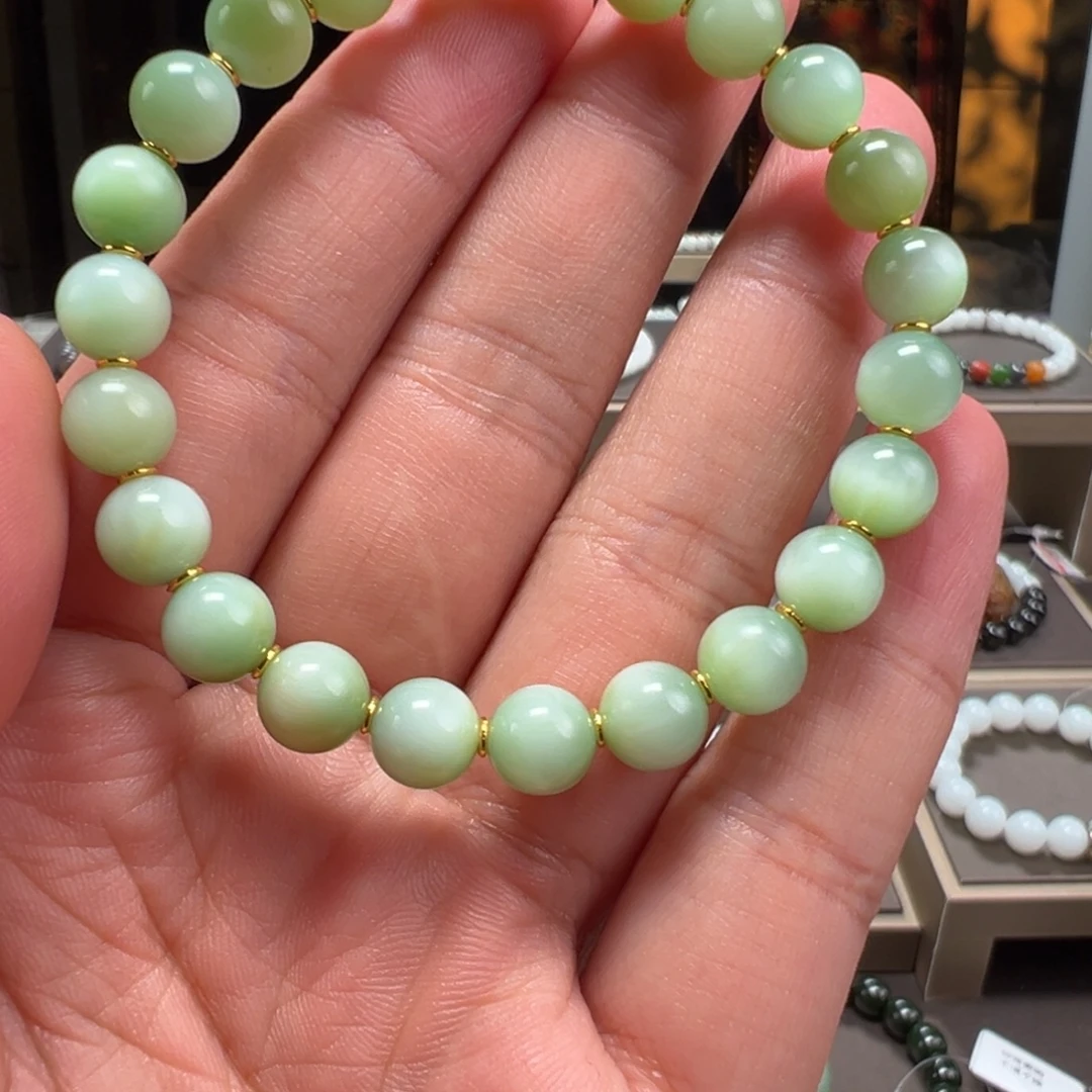 和田玉未镶嵌颈饰卡8mm黑羊洞