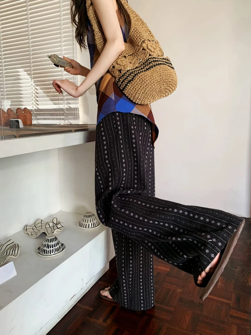 【双口袋】2025夏季棉绸超薄人造棉凉凉阔腿裤显瘦宽松