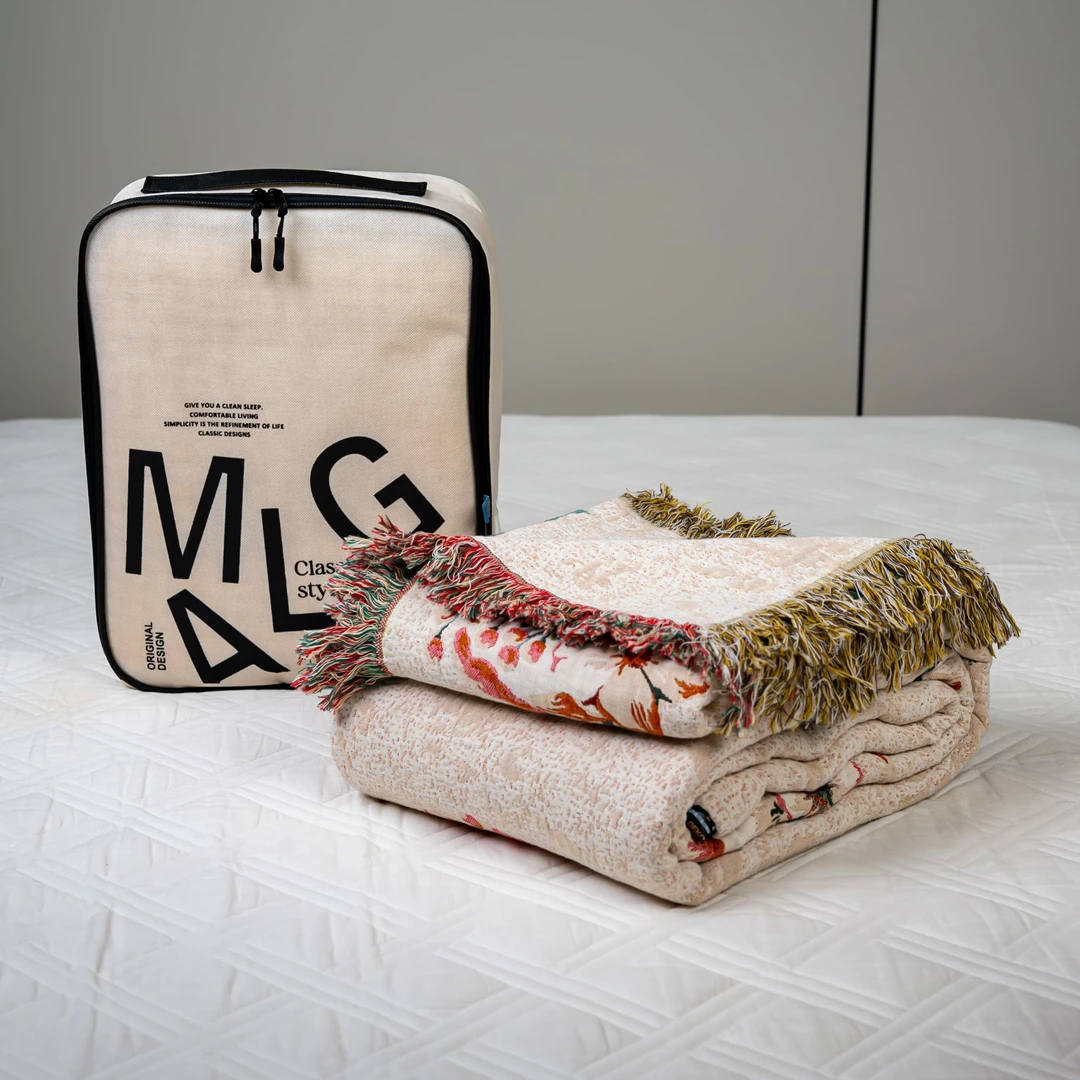 【京かわ会社】雨露麻流苏盖毯230*250绣球