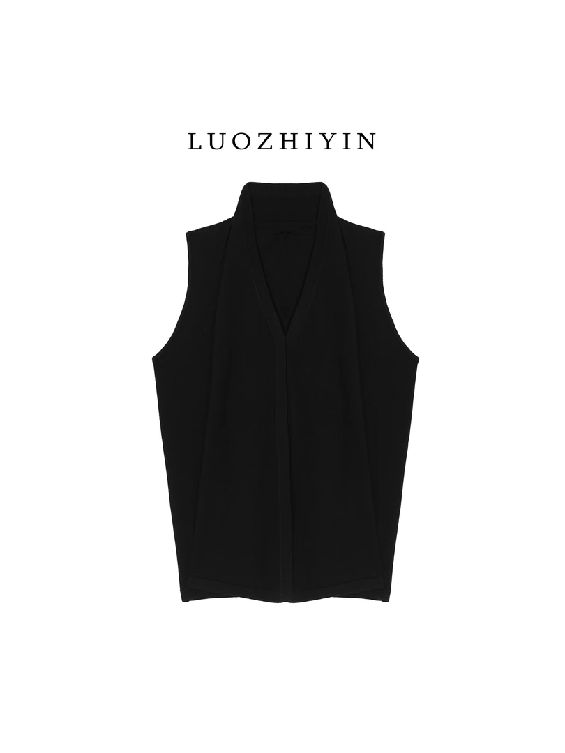 LUOZHIYIN/罗知音T612156TZ挂脖无袖针织马甲背心