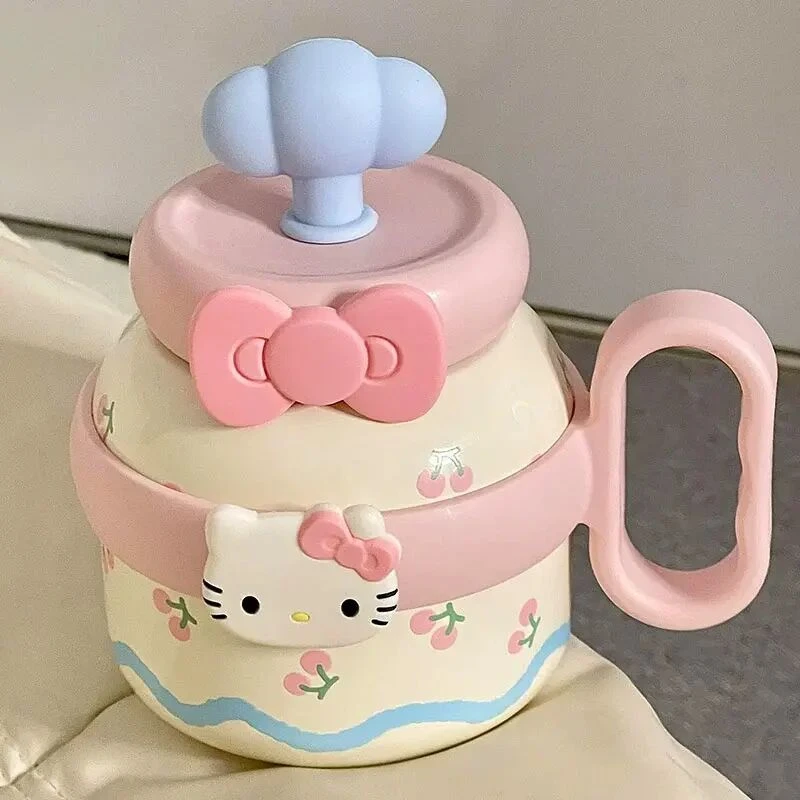 【高颜吸管杯】2025新款helloKitty云朵杯可爱吸管杯高颜值女TJ