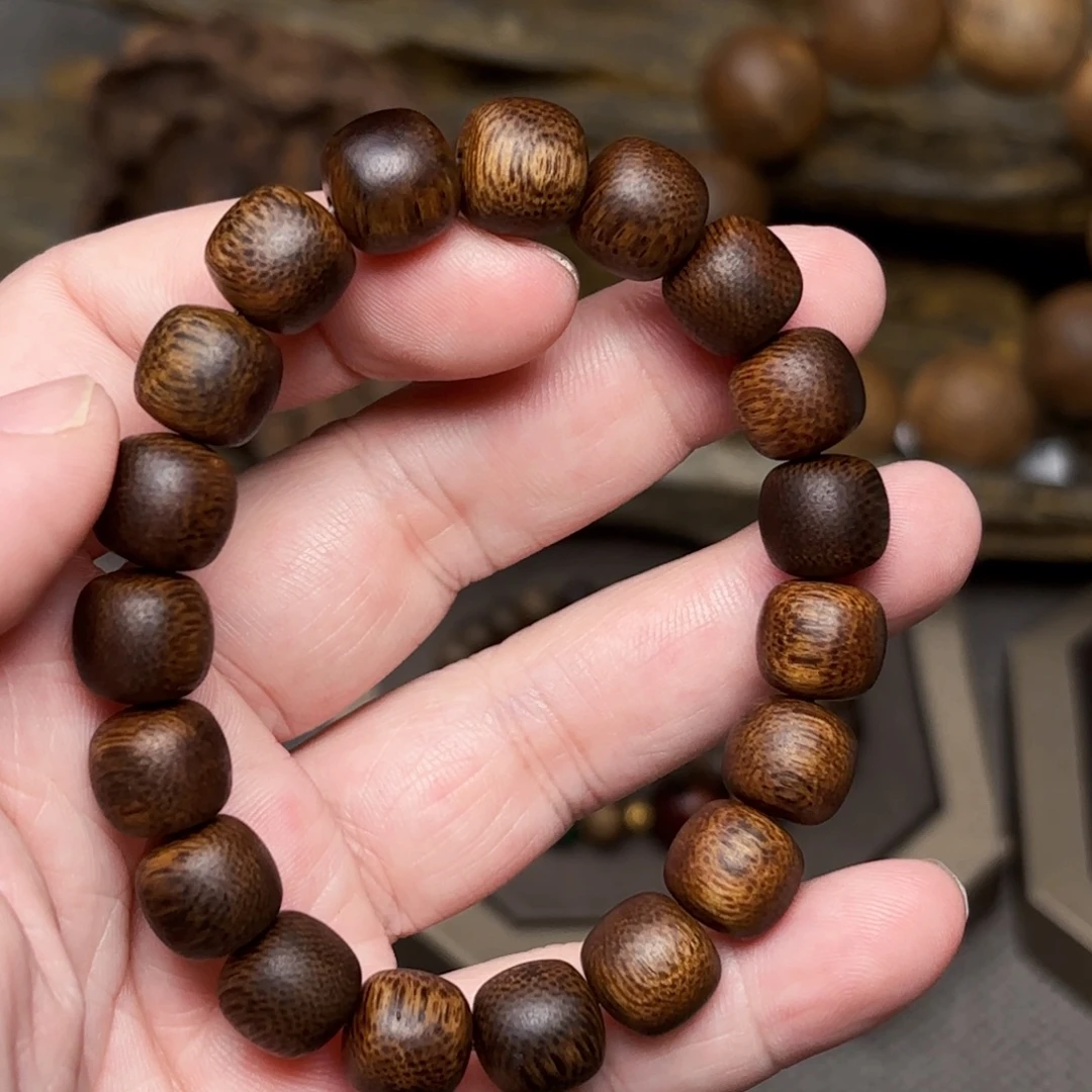 沉香手串越南芽庄紫棋金丝蜜结1.0