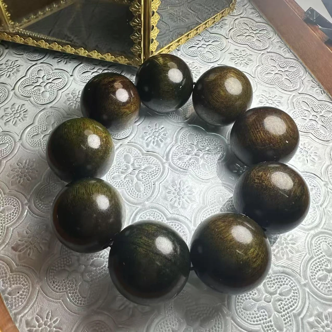 【百世璀璨 尽耀光芒】万年绿30mm手串B024