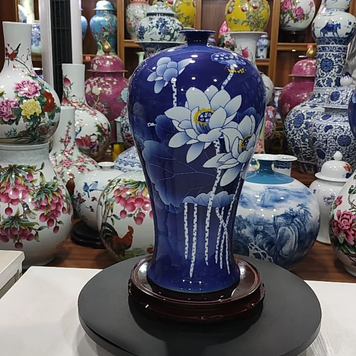 瓷片景德镇陶瓷荷花瓶
