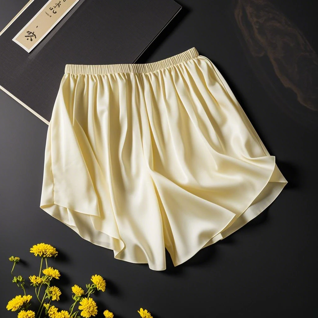 苏绣可配苏绣吊带丝滑垂感裤子短裤白色时尚女士居家百搭简约